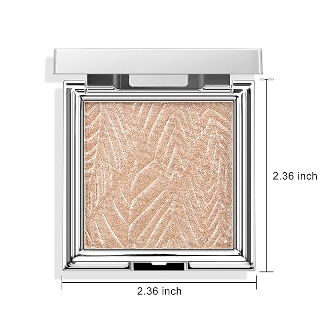 Boobeen Highlighter Makeup Highlighter Powder Palette, Shimmer Illuminator Highlight Contouring Palette Come with Mirror, Long Lasting Glow Defining the Face and Body-VivaGrace Women