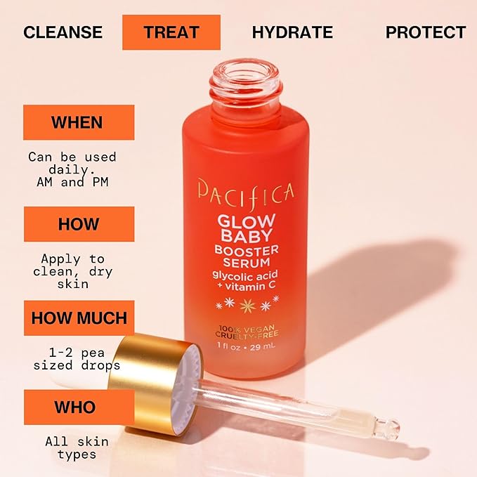 Pacifica Vitamin C Face Serum - Glow Baby Booster Facial Serum - Glycolic Acid Serum For Face - Dark Spot Corrector Anti Aging Brightening - Dermatologist Tested, Fragrance Free, Clean Skin Care Vegan-VivaGrace Women