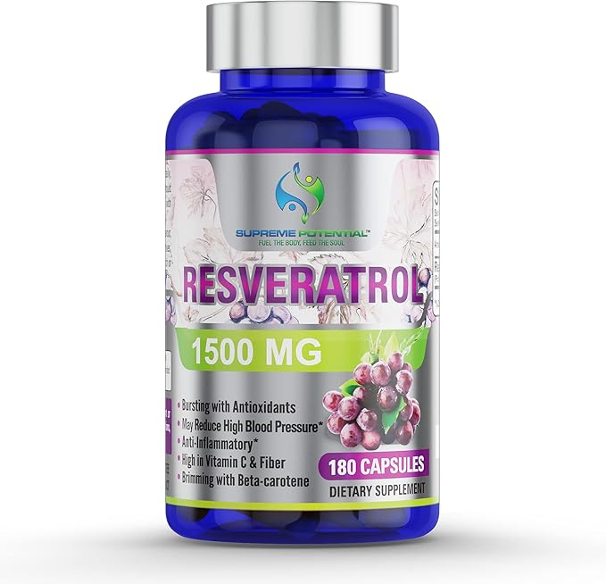 100% Pure Resveratrol Extract for Anti-Aging & Heart Health - 1500mg Maximum Strength (1)-VivaGrace Women