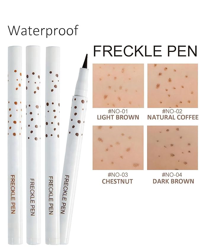 Freckle Pen, 4 Colors Kit - Natural Lifelike Faux Freckle Makeup Pen, Waterproof Long Lasting, Create Sunkissed Skin(4Pack)-VivaGrace Women