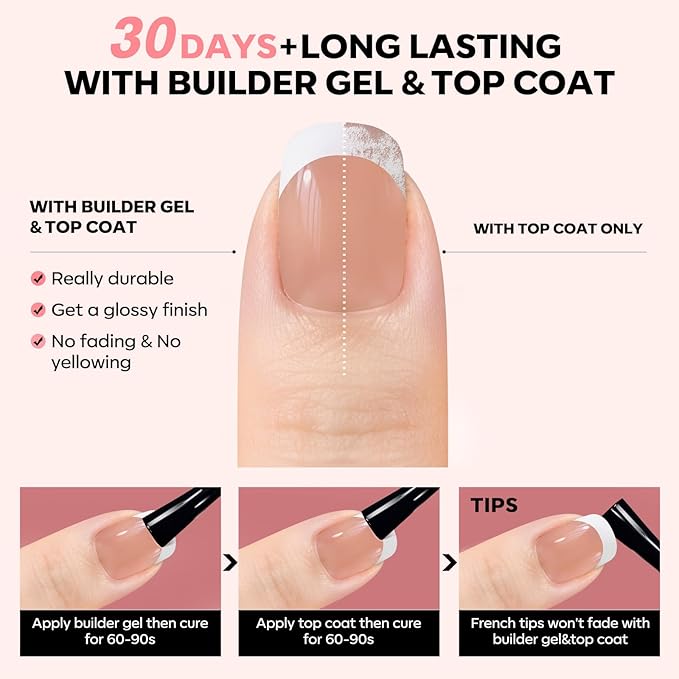 modelones French Tip Press on Nails, 150Pcs Extra Short Square Fake Nails with Nail Box, Deep Nude Gel Nail Tips for Women, Soft Glue-On Nails for Natural Salon Look, DIY Nail Art (15 Sizes)-VivaGrace Women