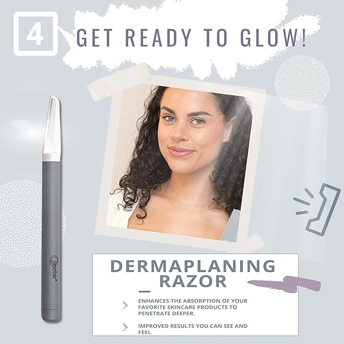 Premium Dermaplaning Tool - Multipurpose Face Razor for Women - Exfoliating Dermaplaner for Smooth Skin, Gentle Eyebrow and Facial Hair Remover - Pack of 3 Blades and Sturdy Metal Handle-VivaGrace Women
