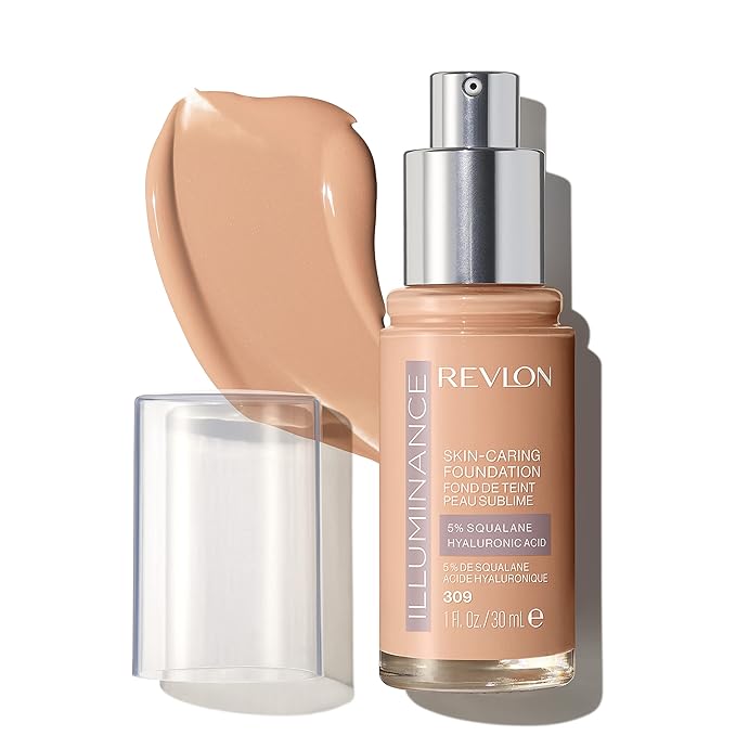Revlon Illuminance Skin-Caring Liquid Foundation, Hyaluronic Acid, Hydrating and Nourishing Formula with Medium Coverage, 309 Toasted Beige (Pack of 1)-VivaGrace Women