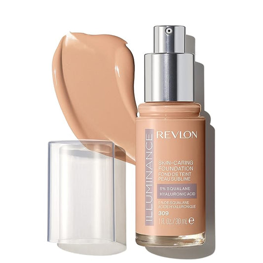 Revlon Illuminance Skin-Caring Liquid Foundation, Hyaluronic Acid, Hydrating and Nourishing Formula with Medium Coverage, 309 Toasted Beige (Pack of 1)-VivaGrace Women