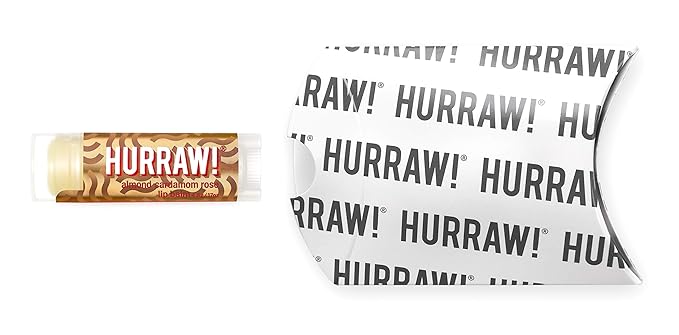 Hurraw! Almond, Cardamom, Rose (Vata) Lip Balm: Organic, Certified Vegan, Cruelty and Gluten Free. Non-GMO, 100% Natural Ingredients. Bee, Shea, Soy and Palm Free. Made in USA-VivaGrace Women