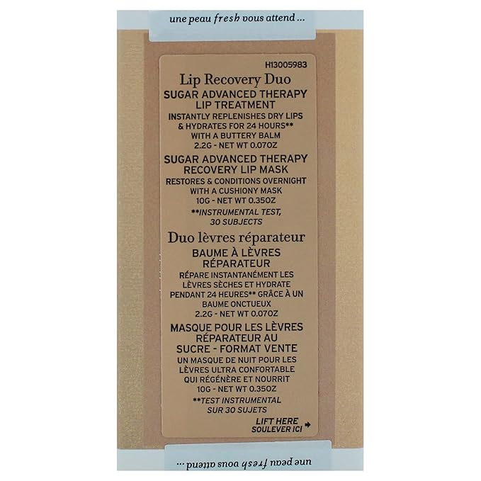 Lip Recovery Duo by Fresh for Women - 2 Pc 0.07oz Sugar Advanced Therapy Lip Treatment, 0.35oz Sugar Advanced Therapy Recovery Lip Mask-VivaGrace Women