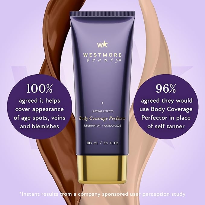 Westmore Beauty Body Coverage Perfector – Waterproof Leg & Body Makeup - Tattoo Cover Up Makeup - 7 Oz (Bronze Radiance)-VivaGrace Women
