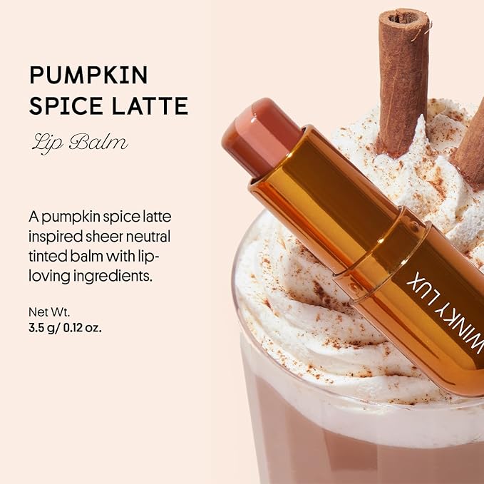 Winky Lux Pumpkin Spice Latte Tri-Color Tinted Lip Balm – Hydrating Balm, Sheer Pink Tint, Lip Care with Jojoba Oil & Vitamin E, Moisturizes & Softens Dry Lips, Buttery Soft with Pumpkin Spice Scent-VivaGrace Women
