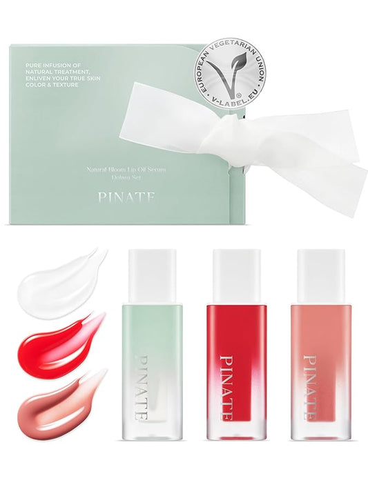 NATURAL LIP OIL - Dohwa Set, Gift Set, Powerful glow lip oil serum - Nourishing & Protecting lip care that naturally brings out own colors with camellia seed oil. 0.14 FL. Oz (Set of 3), Red-VivaGrace Women