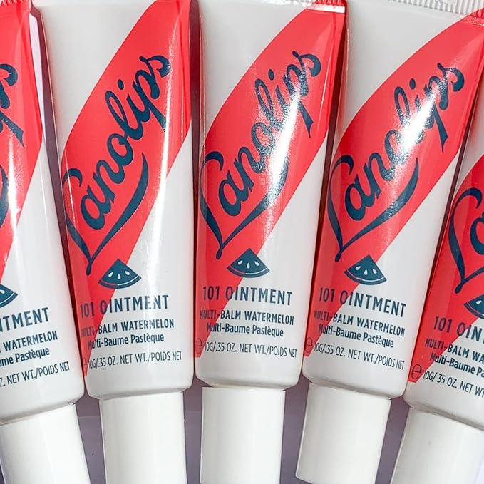 Lanolips 101 Ointment Multi-Balm, Watermelon - Fruity Lip Balm with Vitamin E Oil and Lanolin for Lip Hydration - Naturally Flavored Lanolin Lip Balm for Very Dry Lips - Dermatologist Tested (.35 oz)-VivaGrace Women