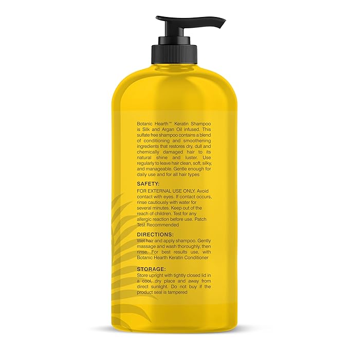 Botanic Hearth Keratin Shampoo | With Argan Oil, Collagen & Biotin | Best For Dry Damaged, Fizzy & Color Treated Hair | Hair Thickening & Sulfate Free | 16 Fl Oz (Pack Of 1)-VivaGrace Women