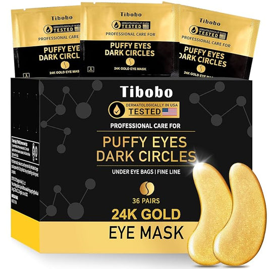 Under Eye Patches (36 Pairs) - 24K Gold Eye Masks Enriched with Abundant Collagen for Dark Circles, Puffy Eyes, Wrinkles - Gifts for Women Skin Care - Vegan & USA Tested-VivaGrace Women