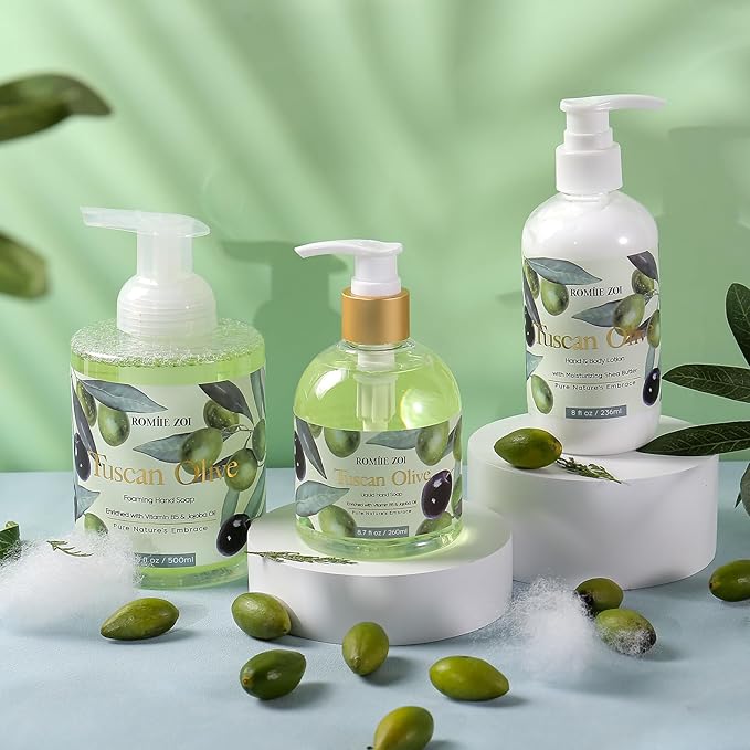 Liquid Hand Soap with Gift Box - Olive - 260ml/ 8.7 fl.oz (Pack of 3)