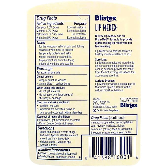 Lip Medex Size .38z Blistex Lip Medex .38oz-VivaGrace Women