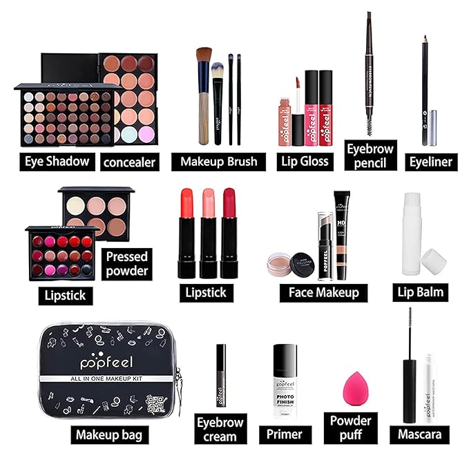 Makeup Kit for Women Full Kit, All-in-one Makeup Set, Include Eyeshadow Palette, Lip Gloss Set, Concealer, Lipstick, Makeup Brush Set, Mascara-VivaGrace Women