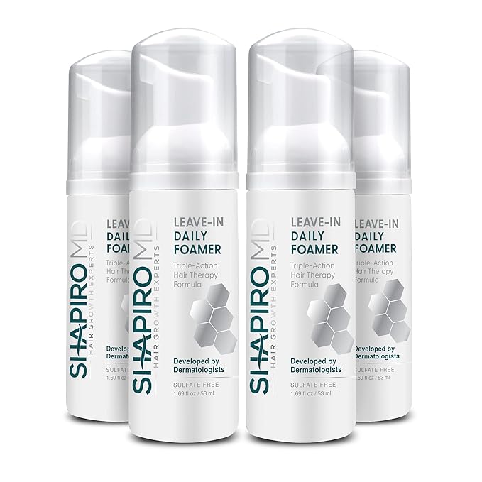 Shapiro MD Hair Growth Experts Leave-In Daily Foam, DHT Fighting Vegan Formula for Thinning Hair Developed by Dermatologists, Experience Healthier, Fuller & Thicker Looking Hair - 4 Month Supply-VivaGrace Women