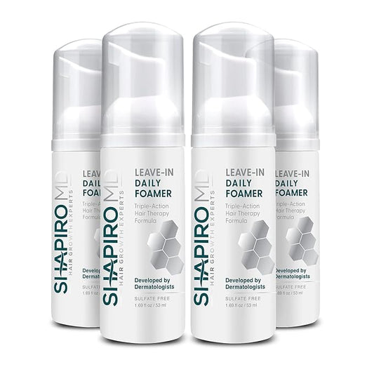 Shapiro MD Hair Growth Experts Leave-In Daily Foam, DHT Fighting Vegan Formula for Thinning Hair Developed by Dermatologists, Experience Healthier, Fuller & Thicker Looking Hair - 4 Month Supply-VivaGrace Women