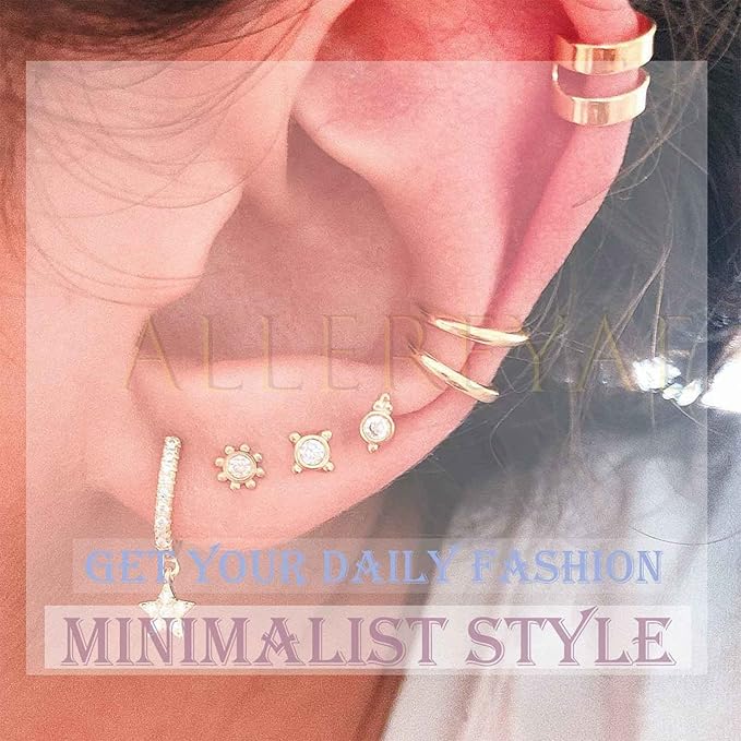 Bohemia Moon Cuff Chain Earrings Silver Chain Climber Dangle Earrings Tassel Chain Cartilage Earrings Chain Drop Dangle Earrings Set for Women and Girls-VivaGrace Women