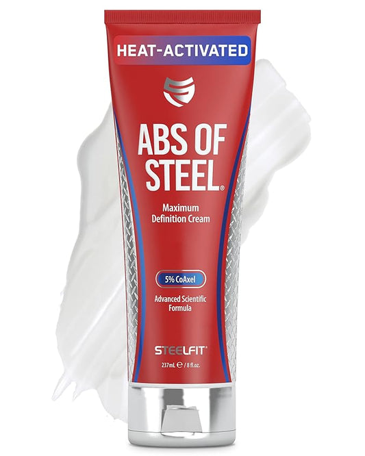 SteelFit Abs of Steel Maximum Definition Cream - Skin Tightening, Toning & Firming Lotion for Sculpting Abs - L-Carnitine Pre & Post Workout Supplement for Men & Women - Non-Greasy Formula, 8 Ounces-VivaGrace Women