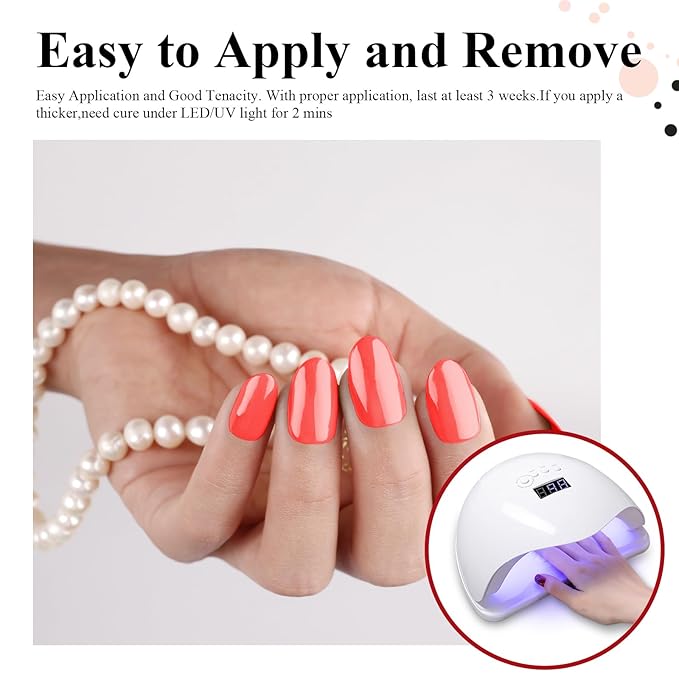 Imtiti Gel Nail Polish, Coral Gel Polish Bright Gel Polish for Manicure Salon or DIY Gel Nail Design Decoration at Home, Gift for Women Girls 1Pcs