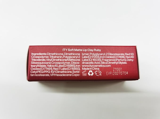 ITY Velvet Matte Finish Lip Stain-Mousse Textured Lip Clay, Red Shade, Conceals Lip Lines, Rich Pigment Lip Tint Lipsticks, 0.14 oz (4g) in Ruby-VivaGrace Women