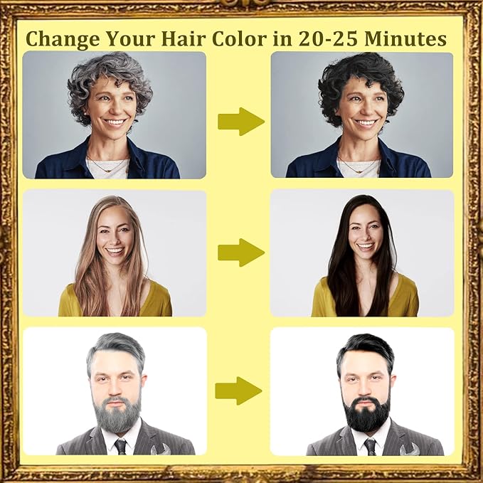 Blonde Brown Hair Dye Shampoo 3 in 1 - Instant Shampoo Para Pintar el Cabello Refresh Hair Color, Herbal Shampoo Hair Dye for Women Men, Easy to Use & Long Lasting Hair Color Shampoo 16.90 oz-VivaGrace Women