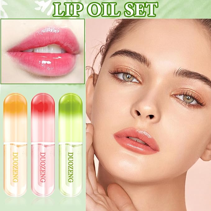 Lip Plumper Set,Lip Plumper Oil Gloss Moisturizing Lip Plumper Lip Care Serum,Hydrating Plump Gloss Reduce Fine Lines,Lip Plumper for Day & Night Use Set C（3Pcs）-VivaGrace Women
