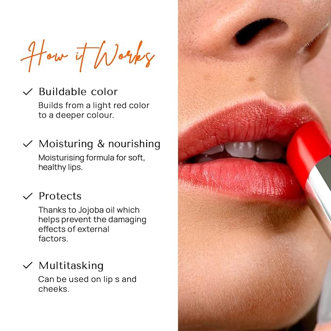 Cosmetics Baume Tabou Tinted Lip Balm, Red-VivaGrace Women