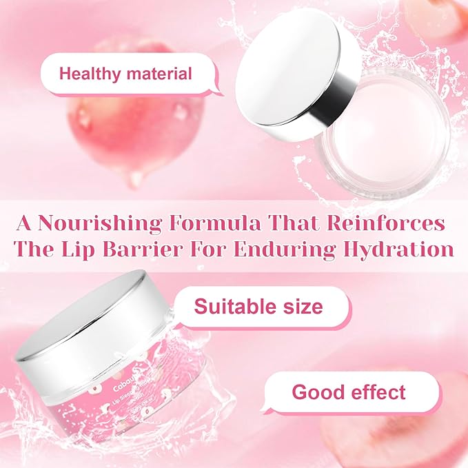 Lip Sleeping Mask,Moisture Lip Mask Overnight,Night Repair Sleeping Lip Balm,Sleeping Lip Butter Balm to Moisturize & Nourish Dry Cracked Lips,Lip Treatment Mask,Peach Lip Mask(20g, 0.7 oz)-VivaGrace Women