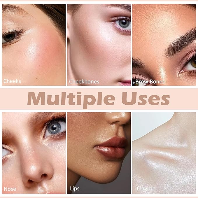 Boobeen Liquid Highlighter Contour Makeup, Face Highlighter Bronzer Stick, Silky Smooth Cream Face Illuminator Makeup Pen for Face & Body, Create a Natural Matte Finish, Lightweight, Long Lasting-VivaGrace Women