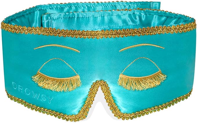 DROWSY Breakfast at Drowsy Silk Sleep Mask – 100% Pure Mulberry Silk, Total Blackout, Ultra-Soft & Skin Hydrating for Beauty Sleep & Relaxation, Fully Adjustable-VivaGrace Women