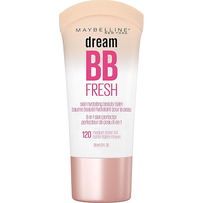 Maybelline Dream Fresh Skin Hydrating BB cream, 8-in-1 Skin Perfecting Beauty Balm with Broad Spectrum SPF 30, Sheer Tint Coverage, Oil-Free, Medium, 1 Fl Oz-VivaGrace Women