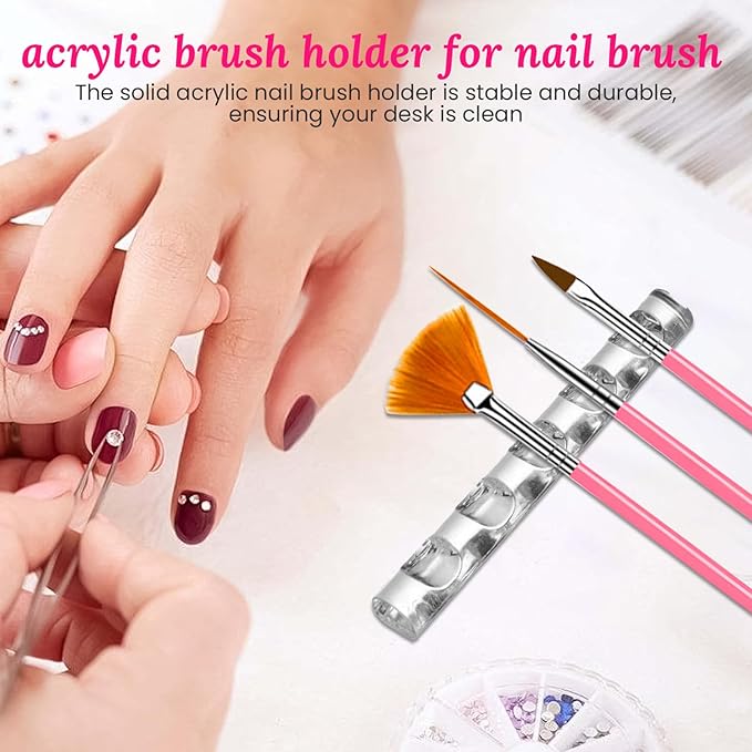 39 PCS Nail Art Brushes Set,Nail Art 3D Sculpting Pen Dotting Tools,Ombre Silicone Brush,Liner Brushes,Acrylic Brushes,Nail Art Palette with Gel Mixing Rod,Nail Design Kit for Home Diy & Salon-VivaGrace Women