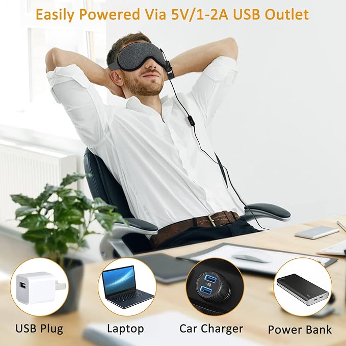 Heated Steam Eye Mask, Warm Compress For Eyes, Pressure Relief Eye Mask For Sleeping, Relieve Eye Fatigue and Eye Strain-VivaGrace Women