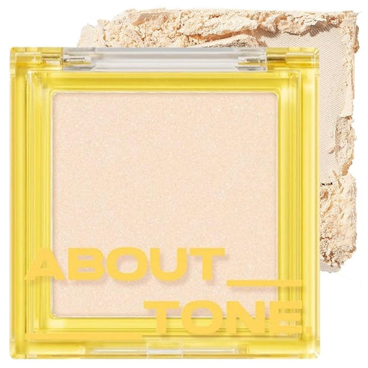 Light On Me Highlighter 2 Color - Makeup Highlighting Powder Palette, Natural Satin Glow, Lightweight Velvety Powder, Clear Sheer Pearls, Shiny Illuminator, 0.26oz (01 SUGAR LIGHT)-VivaGrace Women