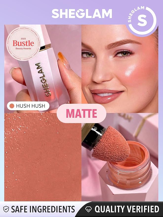 SHEGLAM Color Bloom Liquid Blush Makeup for Cheeks Matte Finish - Hush Hush-VivaGrace Women