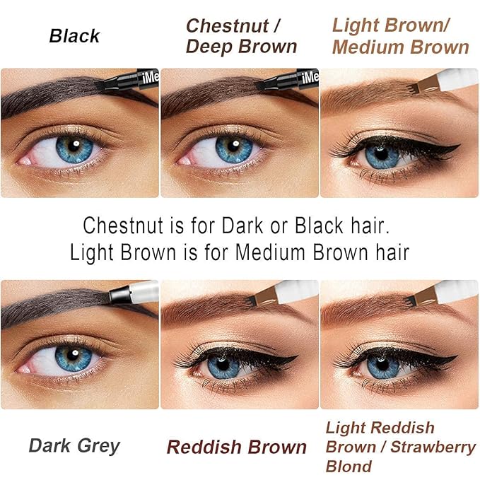 iMethod Eyebrow Pen - iMethod Eye Brown Makeup, Eyebrow Pencil with a Micro-Fork Tip Applicator Creates Natural Looking Brows Effortlessly and Stays on All Day, Dark Brown-VivaGrace Women