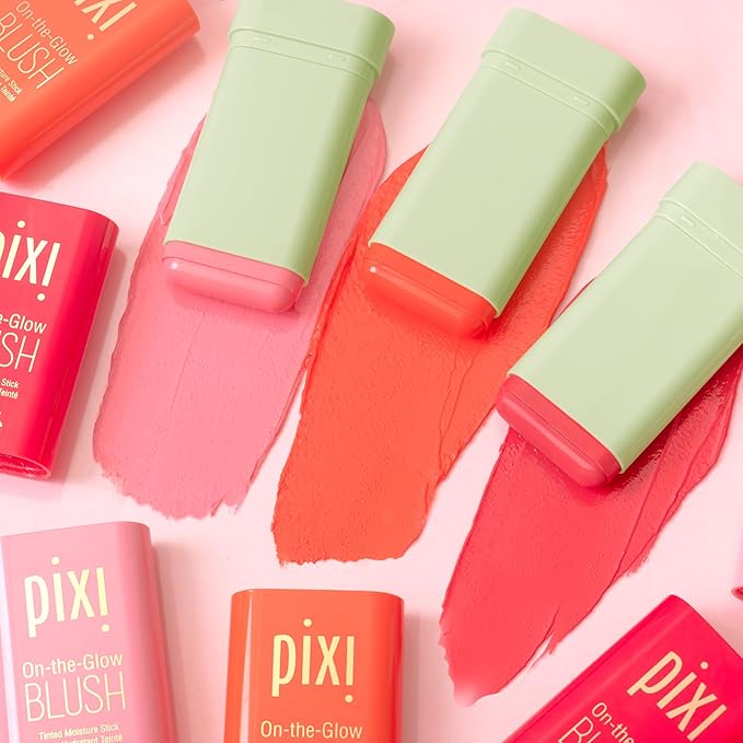 Pixi On-the-Glow Blush - Fleur, Hydrating Tinted Moisture Blush Stick with Ginseng, Aloe Vera & Fruit Extracts, For Cheeks & Lips, 19g / 0.6oz, Paraben-Free-VivaGrace Women