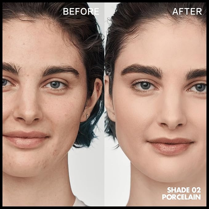 FOCALLURE 2 Pcs Liquid Foundation, Skin Evolution Foundation + Concealer, Full Coverage Foundation Makeup, Durable, Waterproof, Oil-Control, Hides Wrinkles & Lines, Porcelain-VivaGrace Women