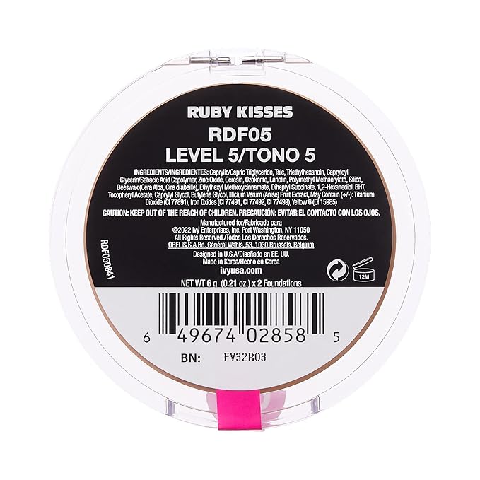 Ruby Kisses 3D Face Creator Cream Foundation & Concealer, 12 Hours Long Lasting, Medium to Full Coverage, Non-Greasy, Ideal for Makeup & Contour Palette (Level 5)-VivaGrace Women