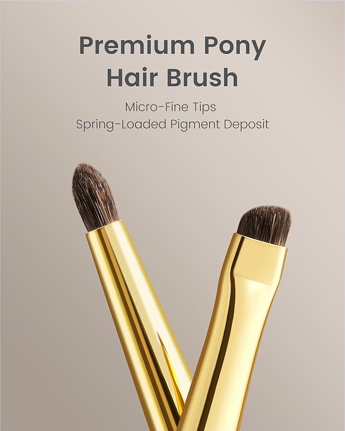 Desert Oak Series Soft-Angle Eyeshadow Brush - Curved Edge Pony Hair for Crease & Lash Lines, Bubinga Handle (CM 176)-VivaGrace Women