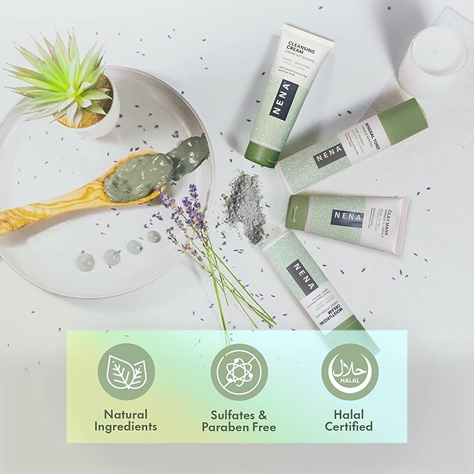 NENA Natural Skincare Kit | 4-Piece Daily Skin Essentials for Women & Men - for Dry, Oily, Normal and Sensitive Skin | EWG Verified, Cruelty Free & Vegan-Friendly-VivaGrace Women