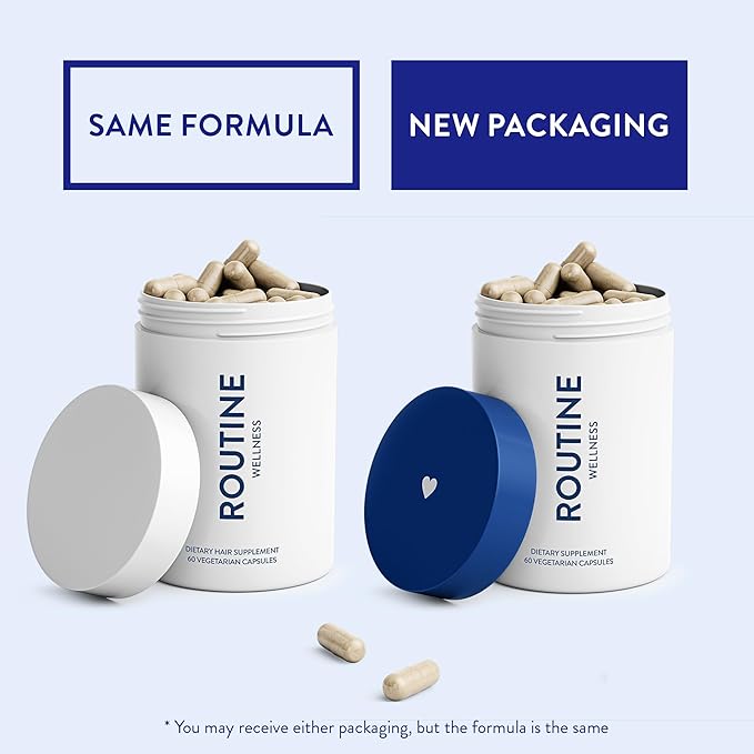 Routine Wellness Hair Growth Supplement - Clinically Proven for Thicker, Fuller Hair - Reduces Wrinkles, Fine Lines - Gluten Free, Ideal for Women & Men with Thinning Hair - 1 Bottle, 30 Day Supply-VivaGrace Women