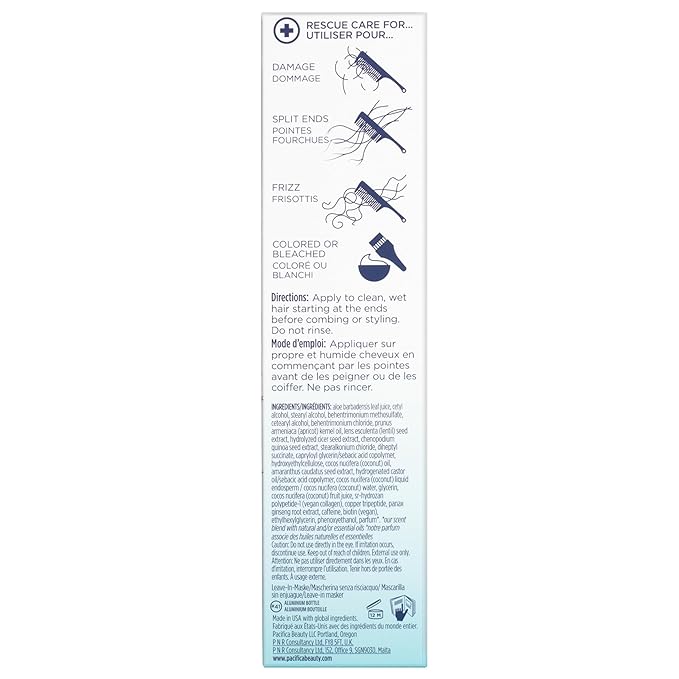 PACIFICA Beauty, Coco Bond Damage Care Leave-In Repair Mask Treatment, Dry & Damaged Hair from Bleach, Color, Chemical Services, Chlorine, & Heat, Coconut, Vegan-VivaGrace Women