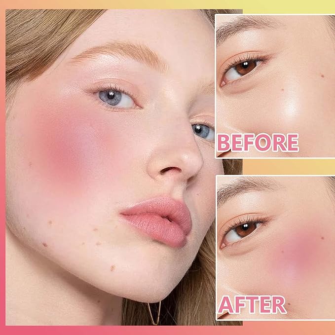 Liquid Blush,Natural Soft Cream Face Blush Matte Cheek Tint,Lightweight,Moisturizing,Waterproof,Long Lasting Face Blush Stick(5#)-VivaGrace Women