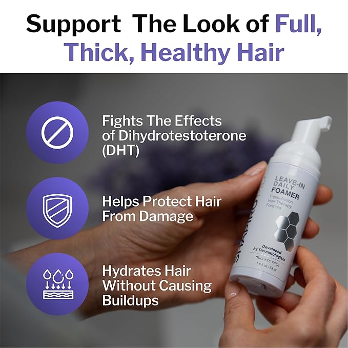 Shapiro MD Hair Growth Experts Leave-In Daily Foam, DHT Fighting Vegan Formula for Thinning Hair Developed by Dermatologists, Experience Healthier, Fuller & Thicker Looking Hair - 4 Month Supply-VivaGrace Women