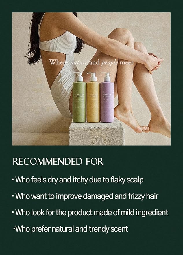laferme Laminaria Shampoo with Organic Ingredient, Korean Clarifying Shampoo, Hydrating for Dry Hair, Strengthening for Weak Hair, Sulfate & Paraben-Free, for Women & Men,16.9 FL. OZ, Pine Eucalyptus-VivaGrace Women