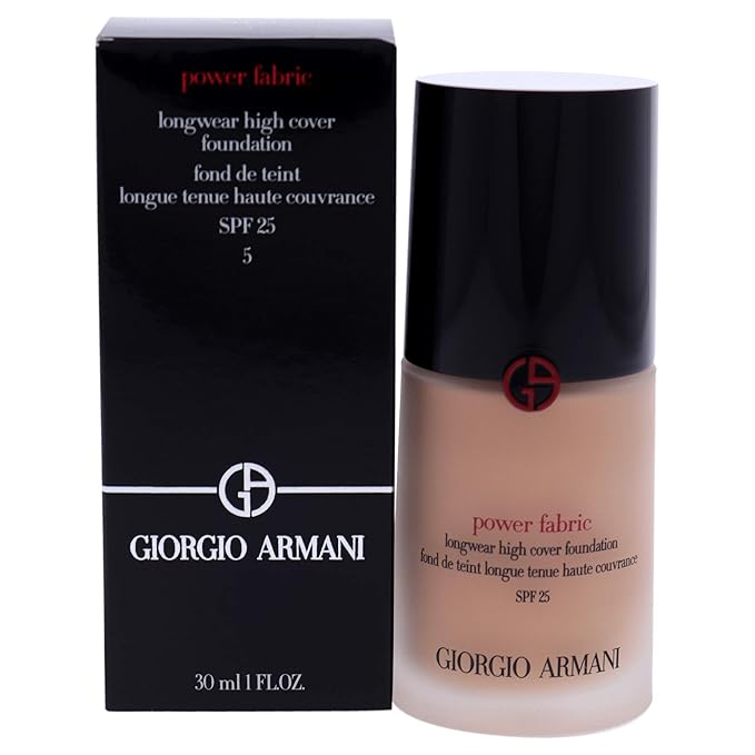 GIORGIO ARMANI Power Fabric Longwear High Cover Foundation SPF 25, # 5 Light, Neutral, 30 ml-VivaGrace Women