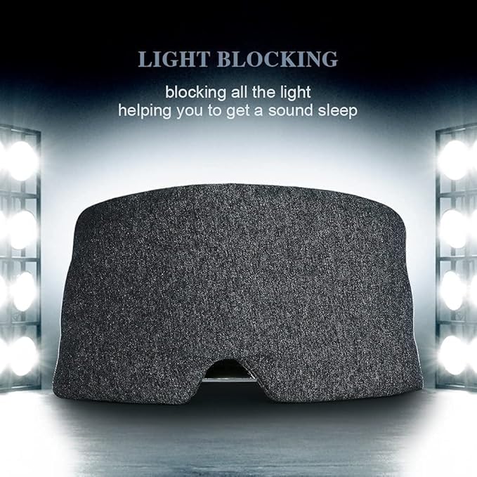 FRESHME Cotton Eye Mask for Sleeping in Gift Box - Soft and Adjustable Extensions Sleep Mask with Earplugs and Pouch for Women and Men, Blackout Cover for Night Travel Relaxation-VivaGrace Women