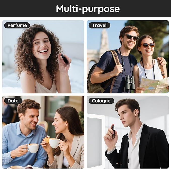 Segbeauty 0.34oz Perfume Atomizer, 10 Pack Glass Mini Travel Perfume Bottle Refillable, 10ml Empty Travel Size Bottles for Cologne Fragrance, Cologne Sprayer with Transfer Tools Set for Refill-VivaGrace Women